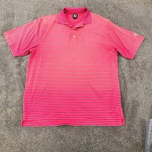 Footjoy pink striped polo shirt