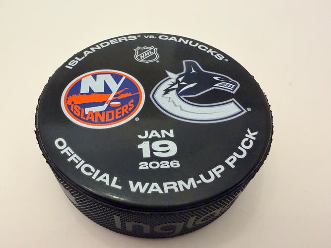 New York Islanders Schaefer Vs Vancouver Canucks Game Warm Up Puck Jan 19 2026