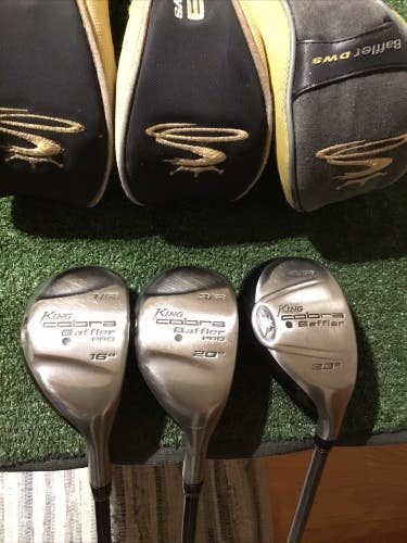 King Cobra Baffler Pro Hybrids Set (1H, 3H, 4H) Stiff Graphite Shafts (Read)