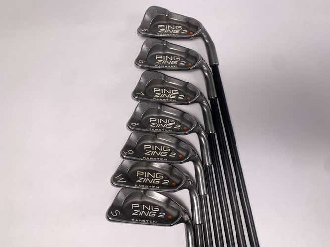 Ping Zing 2 Iron Set 5-PW+SW Orange Dot 2* Flat Karsten 101 Regular Graphite RH