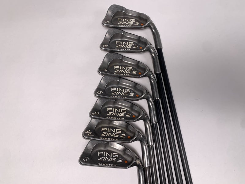 Ping Zing 2 Iron Set 5-PW+SW Orange Dot 2* Flat Karsten 101 Regular Graphite RH