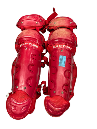 Used Easton CATCHERS SHIN GUARDS Catchers Leg Guards Red Intermed 11682-S000126521