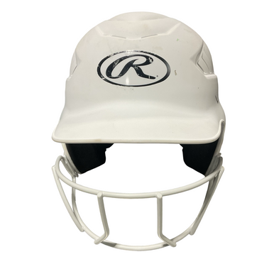 Used Rawlings WHT HELMET 6.5-7.5 Batting Helmet Mask White One Size 11834-S000045384