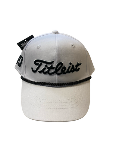 New Titleist White Hat with BLK Rope 11706-970TITLEISTWHTHAT