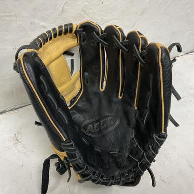 Used Wilson A550 A05RF22DI115 Baseball Glove RH Throw Black And Tan 11 1/2" 11855-S000198437