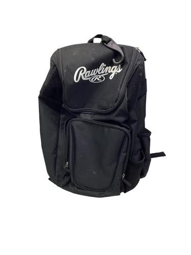 Used Rawlings 2 BAT BLACK BACKPACK BB/SB Player Backpack Black 11347-S000262731