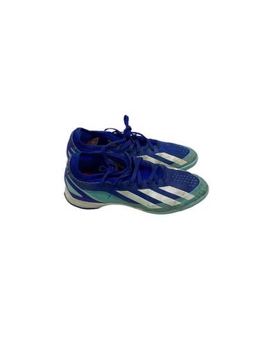 Used Adidas TURF RYL/CBL/WHT Soccer Cleats Navy Blue And Carolina Blue Junior 05.5 11347-S000262716