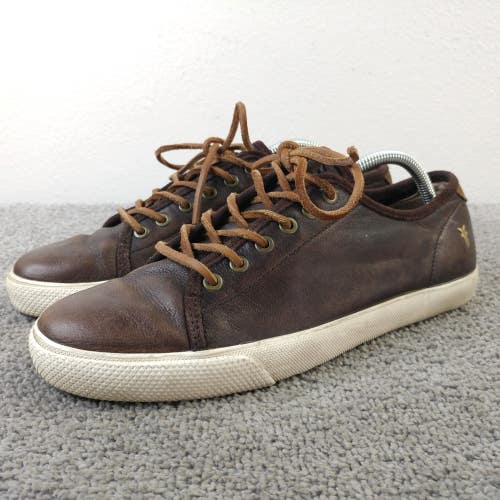 Frye Chamber Low Mens Size 9.5 Sneakers Lace Up Brown Leather Shoes