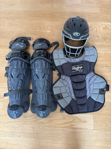 Black/Gray Rawlings Velo 2.0 Catcher's Set (New)