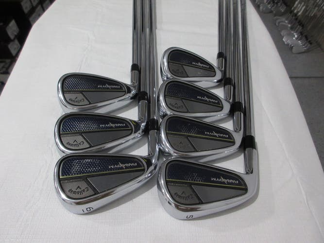 Left-Handed Callaway Paradym Iron Set - 5-PW, AW - Modus 120 Stiff Flex Steel