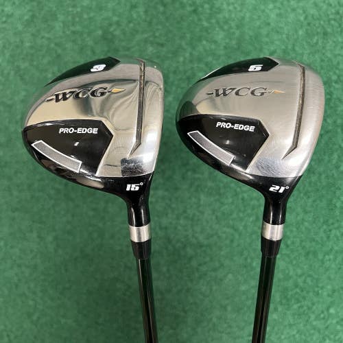 Warrior Custom Golf Pro-Edge 3 & 5 Wood Set MRH Regular Flex Graphite Shafts