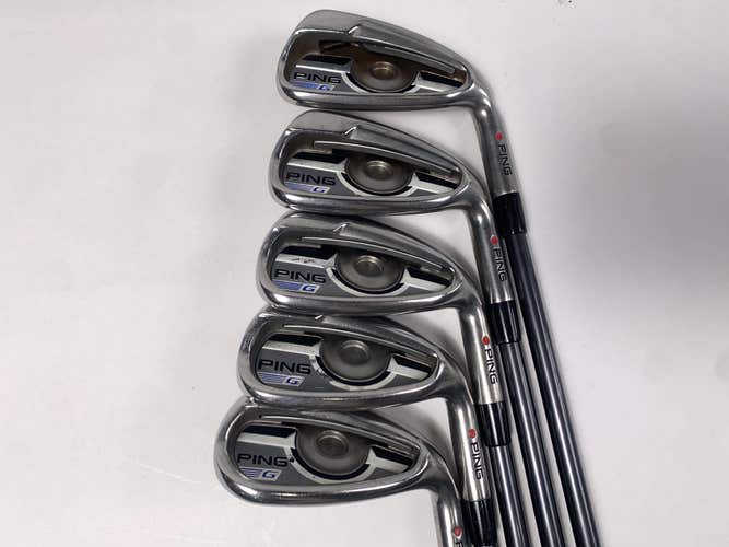 Ping G 2016 Iron Set 7-PW+SW Red Dot 1* Flat TFC 80 Senior Graphite Mens RH