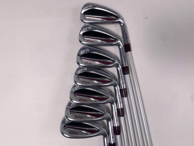 Ping G LE 2 Iron Set 6-PW+GW+SW Orange Dot 2* Flat ULT240 Lite Ladies Womens RH