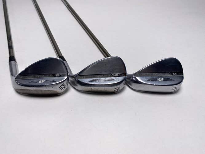 Titleist Vokey SM8 Tour Chrome Wedge Set 50* 8 54* 10 58* 8 Recoil F3 Graphite