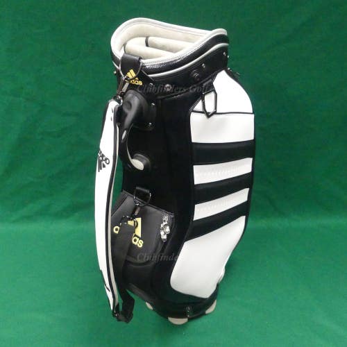 Adidas AG Tour 6-Way 10.5" OD White/Black Golf Staff Bag w/ Raincover