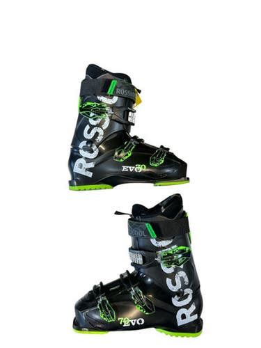 Used Rossignol EVO 70 Mens DH Ski Boot Black And Neon Green 295 MP - M11.5 11873-S000231107
