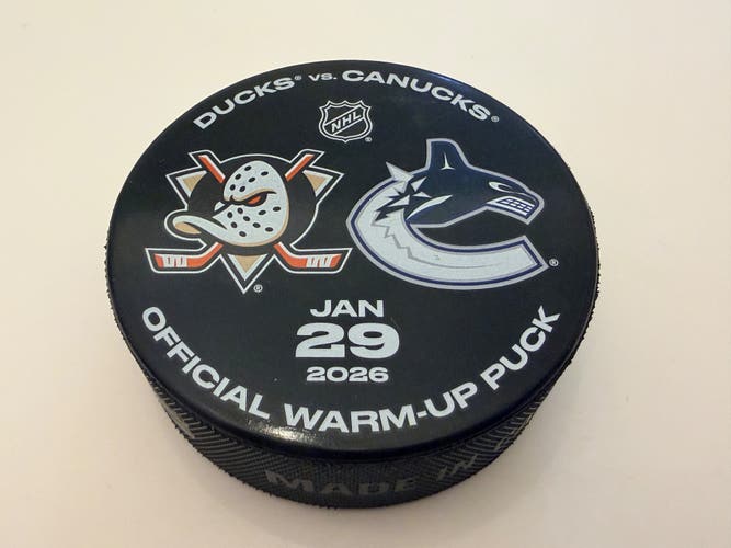 Anaheim Ducks Vs Vancouver Canucks Shutout Game Warm Up Puck Jan 29 2026