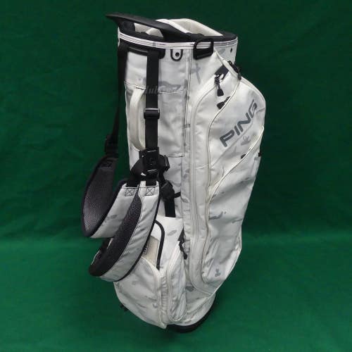 Ping 2023 Hoofer White Camo 5-Way Golf Stand Bag w/ Raincover