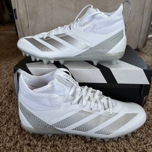 Adidas Adizero Impact.2 IF9347 Mens US 9.5 White/Silver Football Cleats