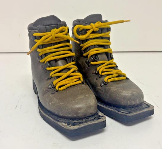 Asolo Snowfield II Padded Gray Leather 3-Pin 75mm XC/Telemark Boots US 6 GREAT