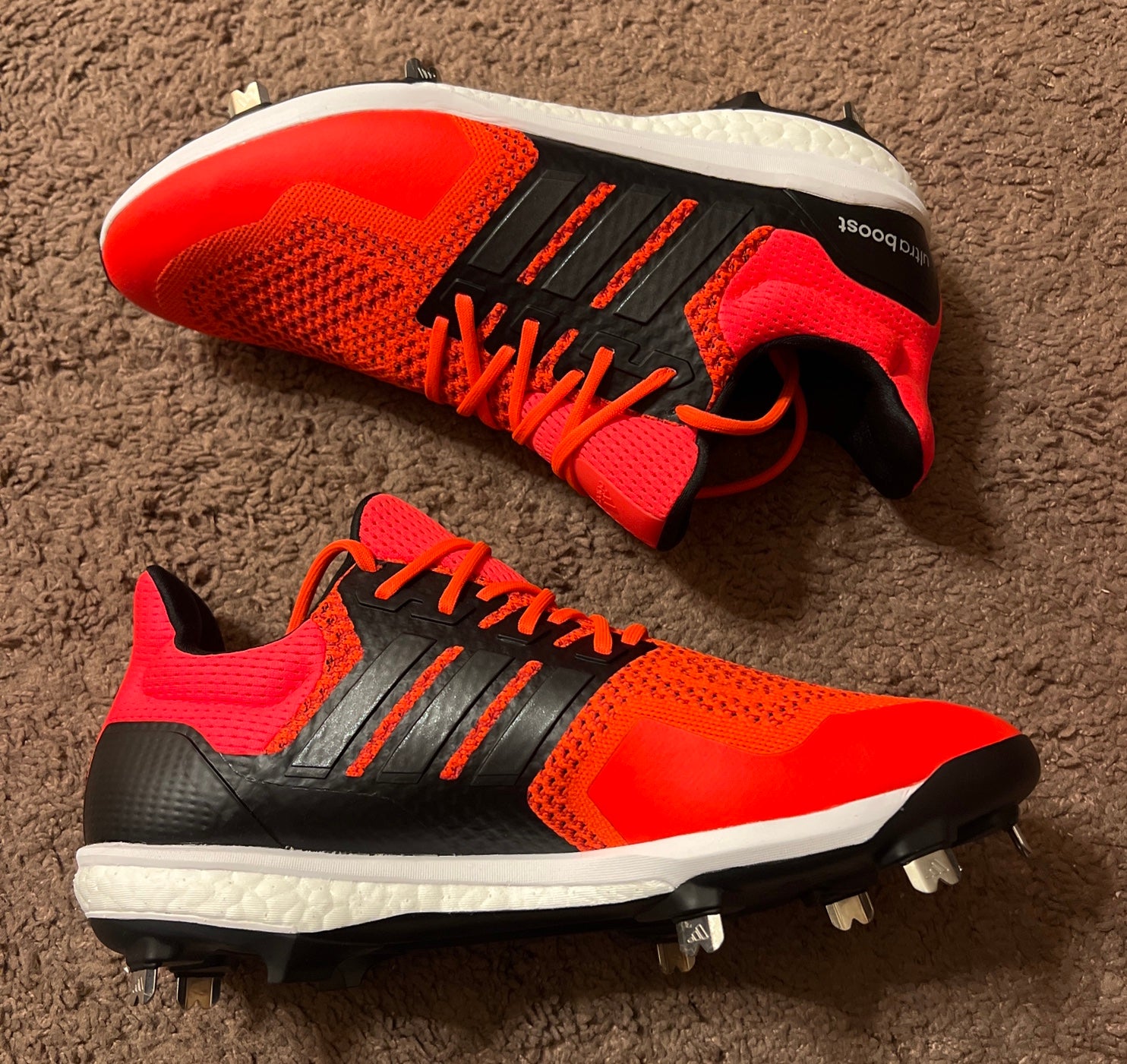Mens Size 8 Adidas Ultraboost 1.0 DNA Dugout Solar Red Baseball Cleats IH5210 NEW Adidas Ultraboost DNA 1.0 Dugout Baseball Cleats IH5210  main image 3
