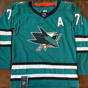 San Jose Sharks Macklin Celebrini Blue Adult Medium (50)  #71 NWT