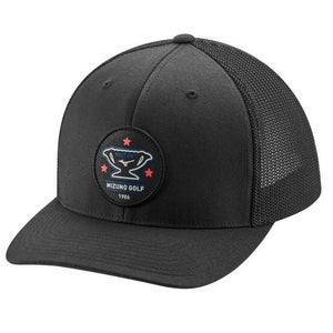 Mizuno Victory Patch Cap (Black, Adjustable) Golf Hat NEW