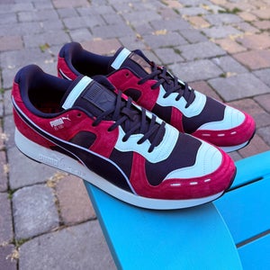 MENS PUMA RS-100 ATHLETIC SNEAKERS NUBUCK PEACOAT RED US SIZE 11.5 - BARELY USED