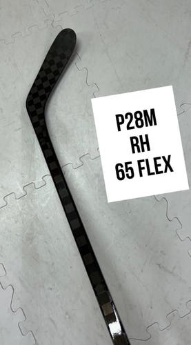 Senior(1x)Right P28M 65 Flex 63” ProBlackStock™ Unbranded Blackouts Pro Stock Hockey Sticks