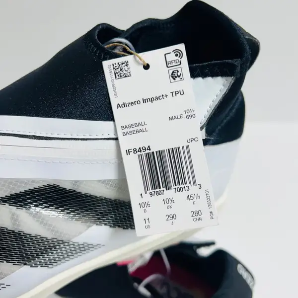 NEW Adidas Adizero Impact+ TPU Baseball Cleats IF8494 Size 10.5 White Adidas Adizero Impact+ TPU Baseball Cleats Shoes Mens 11  main image 3