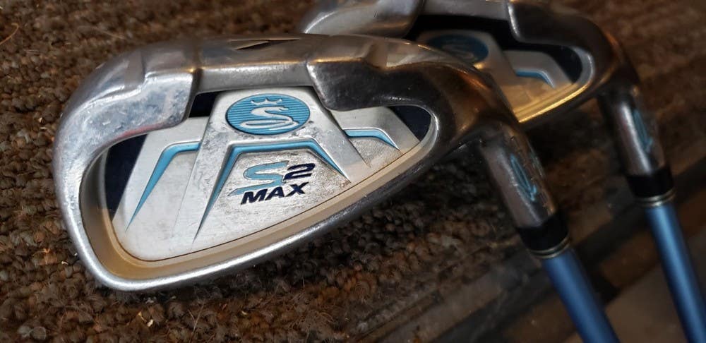 SET 2 KING COBRA S2 MAX LADIES CAVITY BACK IRONS 7 & 8 W GRAP SHAFTS & NEW GRIPS