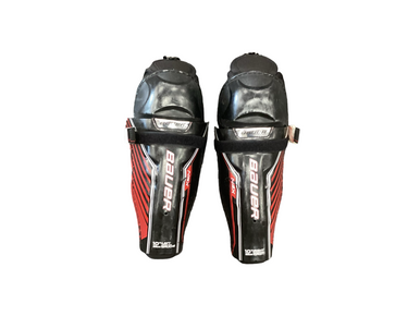 Used Bauer NSX Junior Shin Guards Black And Red 10" 11613-S000175954