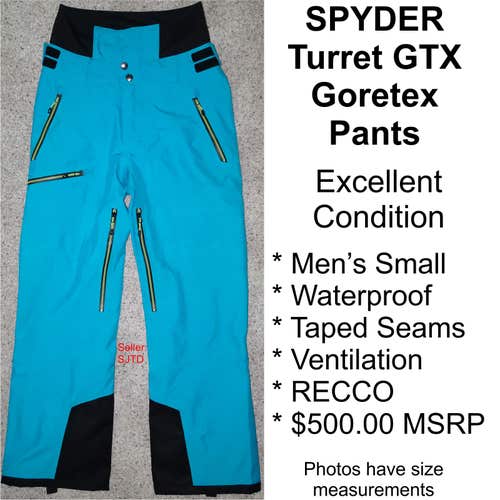 Spyder GORETEX Turret GTX Pants WATERPROOF Blue Pants Men S RECCO - EUC
