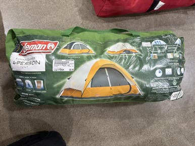 Used Coleman 4 PERSON TENT Multi-person & Family Tent Orange 4-person 11605-S000208549