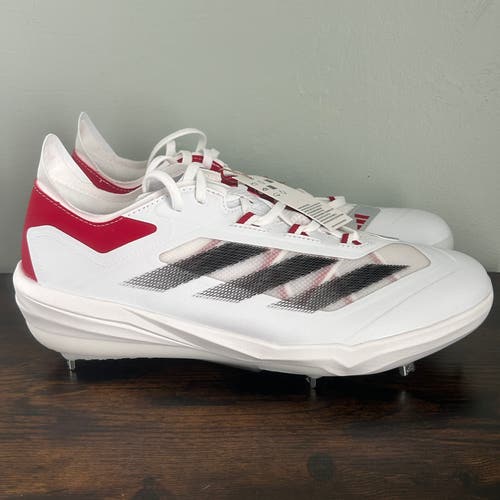 Adidas Adizero Impact BSB Metal Baseball Cleats White Red Size 12 IF8500