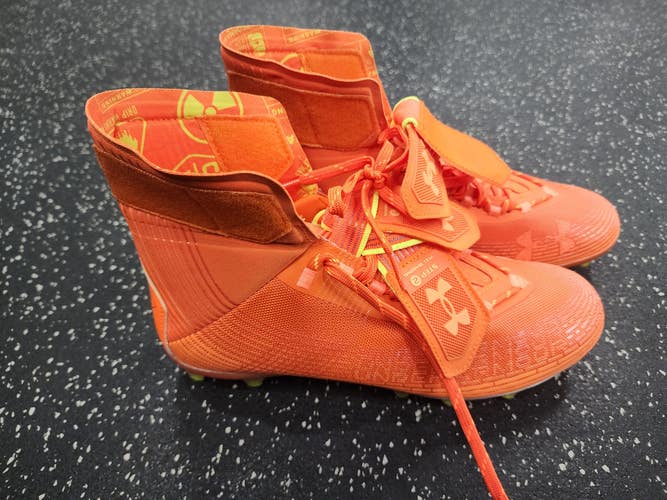 Used Under Armour Adult FB Cleats Orange Senior 9 11849-S000012111