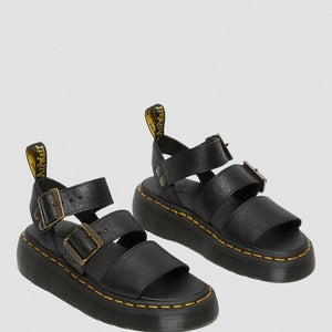 Dr. Martens Gryphon 25720001 Sandals Women's 7 Black Leather Platform ZAP1529
