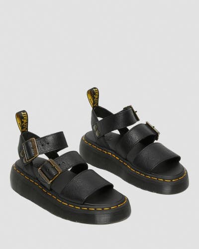 Dr. Martens Gryphon 25720001 Sandals Women's 7 Black Leather Platform ZAP1529