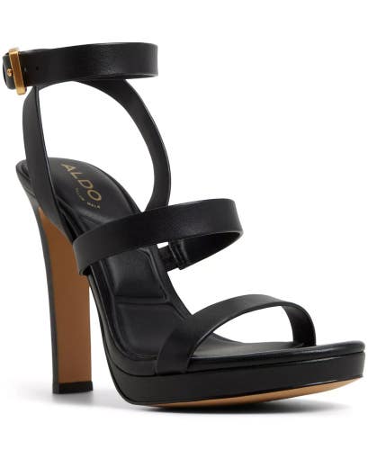 Aldo Kardy Sandals Women's US 6.5 Black Leather Ankle Strap Platform ZAP1568