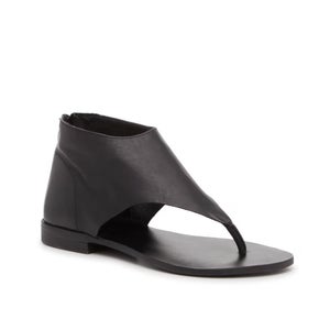 Free People Uma OB1847837 Sandal Women's 8 Black Leather Round Toe Thong ZAP1620