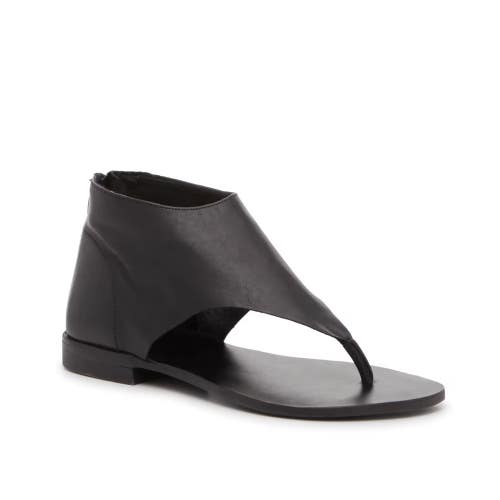 Free People Uma OB1847837 Sandal Women's 8 Black Leather Round Toe Thong ZAP1620