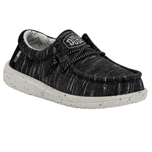 Hey Dude Wally Stretch Kids 5 Black Moc Toe Slip On Comfrot Casual Shoes ZAP1760