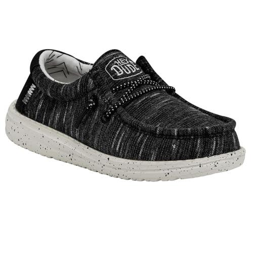 Hey Dude Wally Stretch Kids 5 Black Moc Toe Slip On Comfrot Casual Shoes ZAP1760