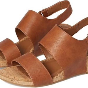 Eurosoft By Sofft Reba Sandals Women's 10 Brown Faux Leather Wedge Heel ZAP1601