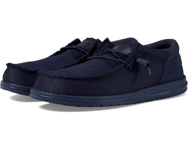 Hey Dude Wally Funk Mono 40011-410 Men's US 4 Navy Slip-On Casual Shoes ZAP1182