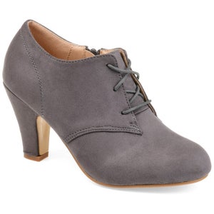 Journee Collection Leona Boots Women's US 7 Gray Block Heel Ankle Bootie ZAP1233