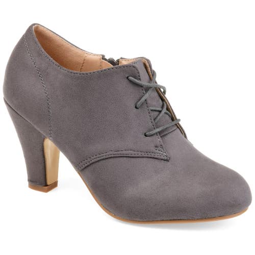 Journee Collection Leona Boots Women's US 7 Gray Block Heel Ankle Bootie ZAP1233