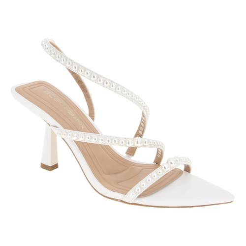 BCBGeneration Imani GN258810 Sandals Womens 9 White Beaded Stiletto Heel ZAP1611
