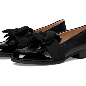 Bandolino Lindio Flat Women's US 9 Black Chic Bow Slip On Loafer Shoes ZAP1608