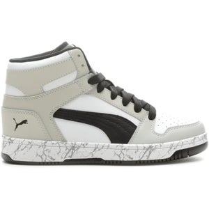 Puma Rebound LayUp Sneakers Kids 5.5 Gray White Mid Top Lifestyle Shoes ZAP1848
